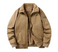 Giacche invernali da uomo multi tasche foderate in pile cappotti termici polsini elasticizzati versatile Utility Top Coat Full-Zip colletto in pile antivento giacca in pile corsa golf escursionismo