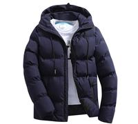Giacche invernali da uomo Uk termiche calde piumini spessi con cappuccio - giacca imbottita spessa impermeabile tinta unita con cappuccio con coulisse tinta unita cappotto invernale nero con cappuccio