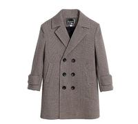 Giacche invernali per bambini Ragazze Primavera Inverno Plaid Cotone Ispessito Cappotto Elegante Kerb Colletto Doppiopetto Giacca Cappotto Abbigliamento Romanzi d'amore Storico, cachi, 10-12 Anni