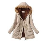 Giacche invernali per le donne Uk foderato in pile cappotti invernali da donna con cappuccio tinta unita manica lunga leggera giacca parka confortevole caldo cappotto in pile peloso plus size cappotti