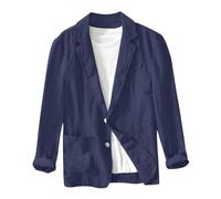 Giacche Leggere Estive da Uomo Capispalla in Cotone E Lino dal Taglio Ampio Elegante Blazer Casual A Tre Bottoni Cappotti Sportivi Primaverili A Tinta Unita Blazer