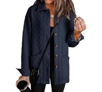 Giacche leggere trapuntate da donna, casual, con bottoni, colletto, maniche lunghe, giacche primaverili ed autunnali con tasche