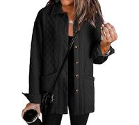 Giacche leggere trapuntate da donna, casual, con bottoni, colletto, maniche lunghe, giacche primaverili ed autunnali con tasche