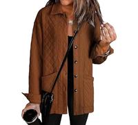 Giacche leggere trapuntate da donna, casual, con bottoni, colletto, maniche lunghe, giacche primaverili ed autunnali con tasche