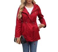 Giacche militari casual e leggere da donna Anorak Utility a vita alta con coulisse e cappuccio con zip