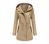 Giacche militari casual e leggere da donna Anorak Utility a vita alta con coulisse e cappuccio con zip