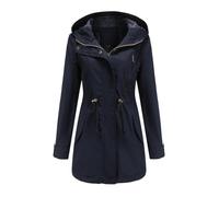 Giacche militari casual e leggere da donna Anorak Utility a vita alta con coulisse e cappuccio con zip