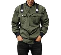Giacche Per Gli Uomini Button Down Bomber Militare Cargo Jacket Con Tasca Inverno Autunno Stand Collar Cappotto A Maniche Lunghe 2025