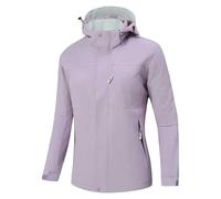 Giacche per il tempo libero, leggere, antivento, per tutte le stagioni, con cappuccio, Viola chiaro, L