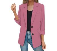 Giacche per le donne Business Casual Aperto Anteriore Manica Lunga Lavoro Ufficio Risvolto Colletto Bottoni Blazer, Confezione da 2., XXL