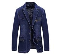 Giacchetto Jeans Uomo, Giacca Primaverile Uomo, Giacca da Uomo Denim Trucker Giacca Classico Lavato Stile Vintage Jeans Cappotto per Gli Uomini Giacca Mezza Stagione Giacca da Camionista