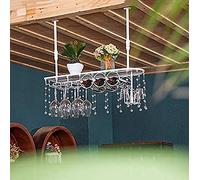 Giaccia a sospensione in bicchiere di vino in ferro europeo per barre di vino a soffitto da bar e ristorante con scaffale per manichino in metallo in bicchiere di vino per cucina Finitura in bronzo da