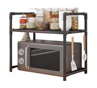 Giaccia da forno - porta forno a microonde estensibile, organizzatore a microonde, scaffale in -cucciolo da cucina con ganci, portapacchi di stagionali ampliati porta a doppio strato per il dorm