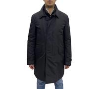 Giaccone giacca lunga uomo LEBOLE, nero con pettorina staccabile, sconto 70%.