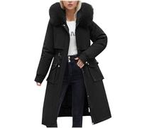 Giacconi Invernali Donna Giacca Da Donna Long Coats For Women Hooded Plus Size Winter Warm Hooded Thicken Padded Bubble Outerwear Trendy Piumino Imbottito Puffer Jacket Black Xl