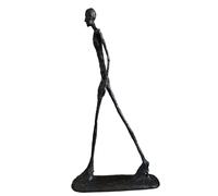 Giacometti Scultura Bronzo, Figura Uomo Astratta Decorazione Statua Immigrazione Ornamento