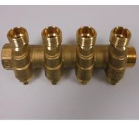 GIACOMINI R585CY064 COLLETTORE CON DETENTORE 4 VIE PER SANITARI 3/4"X1/2"