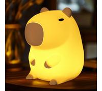 GIACOMO Capibara Lampada, Luce Notturna per Bambini, Luce Notturna USB Ricaricabile con Timer, Lucina Notturna Regolabile, Controllo Touch Silicone Capybara Lamp per Bambini e Neonati