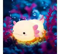 GIACOMO Luce Notturna Axolotl, Luce Notturna per Bambini, Lampada Notturna USB Ricaricabile e Dimmerabile, Luce Notturna Neonato con Timer, Regali di Compleanno di Natale per Bambini e Neonati