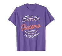 Giacomo l'Uomo Il Mito la Leggenda Maglietta, Uomo, Viola mélange, 3XL