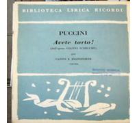 Giacomo Puccini - Avete Torto Tenore e Pianoforte Ricordi