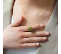 Giada Hetian Giada Verde S925 Argento Sterling Come la Pioggia Perline Portafortuna Perline barile Moda Semplice Grande Nome Ciondolo Clavicola