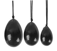 Giade Stone 3pcs/set Obsidian Natural Obsidian Egg Women Postpartum Recovery Massaggio Black Yoni Pietre con di giada di corda per forniture di donne incinte..