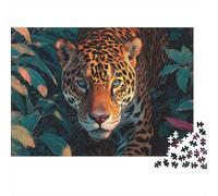 Giaguaro feroce nella giungla Jigsaw Puzzle 38x26cm/1000pcs Adulti Puzzle Gioco Educativo Decorazioni Per La Casa