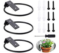 GIAK 3PCS Supporto da Parete per Vasi di Fiori portavasi Appeso a Parete Staffa Pieghevole in Ferro Nero in Metallo per Fioriera Montaggio a PareteSupporto
