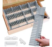 GIAK Divisori per Cassetti Separatori per Cassetti Regolabili 16 PCS Organizer per cassetti per Organizzatore per Cassetti per Ufficio Bagno Cucina o Camera da Letto organizzatore cassetti (blu)