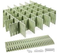 GIAK Divisori per Cassetti Separatori per Cassetti Regolabili 16 PCS Verdi Organizer per cassetti per Organizzatore per Cassetti per Ufficio Bagno Cucina o Camera da Letto organizzatore cassetti