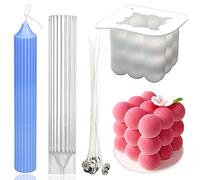 GIAK Stampo per Candele in Plastica Stampo Candela 2 PCS Cubo 3D Stampo in Silicone fare Candele Stampo per fare Candele, Stampo per Candele Fai da Te