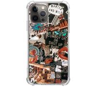 GialCenik Western Cowgirl Cowboy Collage Custodia per iPhone 16 Pro, Cowboy Cowgirl Howdy Western Ranch Boho Southwestern Retro Case per iPhone 16 Pro, design unico alla moda TPU Bumper Case