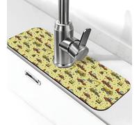 Gialla Auto Del Fumetto Del Fumetto Della Cucina Lavello Assorbente Ad Asciugatura Rapida Stuoia Del Rubinetto A Prova Di Spruzzo Bella Stuoia di Scarico Per Lavello