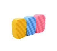 Gialla Spazzola Lavaggio in Silicone, Mini Manuale per Colli e Polsini | Design Cavo senza Punte, Impugnatura Ergonomica Dita, Controllo Saldo, Utile in Lavanderia