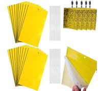 Gialle per Insetti, Trappole Appiccicose 50 Pezzi 10cm x 20cm MoscheTrappola Trappola per Insetti per Mosca Bianca,Mosca della Frutta,Afidi,Minatori Fogliari,Cicaline