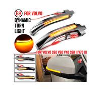 (Giallo) 2 pezzi per Volvo S60 S80 V40 CC II V60 V70 III Auto LED Dynamic Indicatori di direzione Specchietto