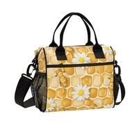 Giallo Alveare Margherita Riutilizzabile Grande Borsa Pranzo con Tracolla Lunch Box per Adulti per la Scuola Bolsa para comida Trabajo