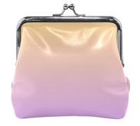 Giallo Ametista Gradiente Ombre Portamonete per Uomo Donna Fibbia in Pelle Bacio Blocco Ragazze Piccolo Cambiamento Borsa, Giallo Ametista Gradiente Ombre, classico