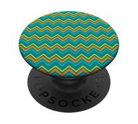 Giallo Arancione Blu Zig Zag Lines Geometrici Dinosauri Dino PopSockets PopGrip Adesivo