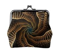 Giallo Astratto Modello A Spirale Stampa Stampa Portamonete per Uomini Donne In Pelle Bacio Blocco Piccolo Sacchetto Della Moneta