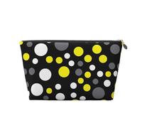 Giallo Bianco Nero A Pois, Borsa da toilette Borsa per trucco Borsa per cosmetici Borsa da toilette da viaggio portatile