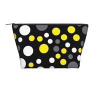 Giallo Bianco Nero A Pois, Borsa da toilette Borsa per trucco Borsa per cosmetici Borsa da toilette da viaggio portatile