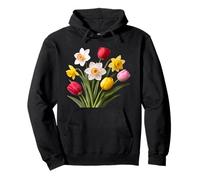 Giallo Bianco Rosso Primavera Tulipano Narciso Bouquet Forme Mania Felpa con Cappuccio
