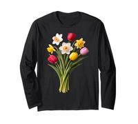 Giallo Bianco Rosso Primavera Tulipano Narciso Bouquet Forme Mania Maglia a Manica