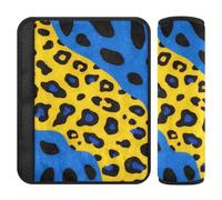 Giallo-Blu Leopard Print 2 pz cintura di sicurezza copre per le donne Stop cintura di sicurezza taglio nel collo per SUV Protector para cinturón de carro
