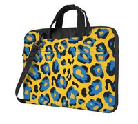 Giallo Blu Leopard Stampa Modello Laptop Bag Laptop Case 15.6 Pollice Computer Borse Imbottito Della Copertura Del Manicotto Per Le Donne Uomini