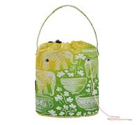 Giallo - Borsa per filati all'uncinetto con stampa a forma di elefante con fori, borsa da viaggio per ferri da maglia