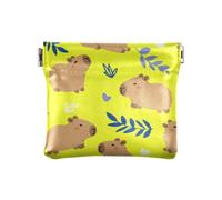 Giallo carino Capybara Squeeze Coin Purse Pouch Change Holder PU Leather Mini Portafoglio portamonete tasca per donne ragazze uomini