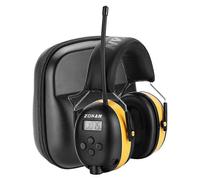 (Giallo con custodia) Cuffie antirumore FM/AM con protezione dell'udito radio ZOHAN Cuffie antirumore